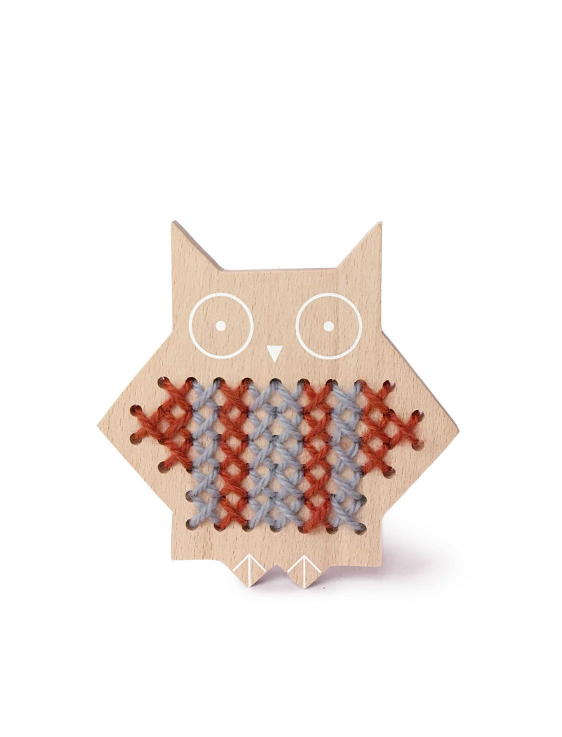 Moon Picnic Cross Stitch Owl