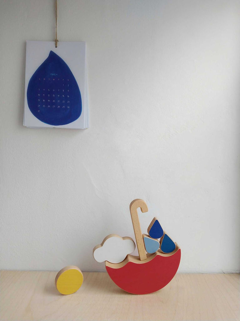 The Wandering Workshop Red Umbrella Stacking and Balance Toy