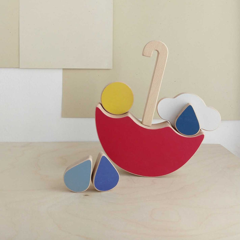 The Wandering Workshop Red Umbrella Stacking and Balance Toy